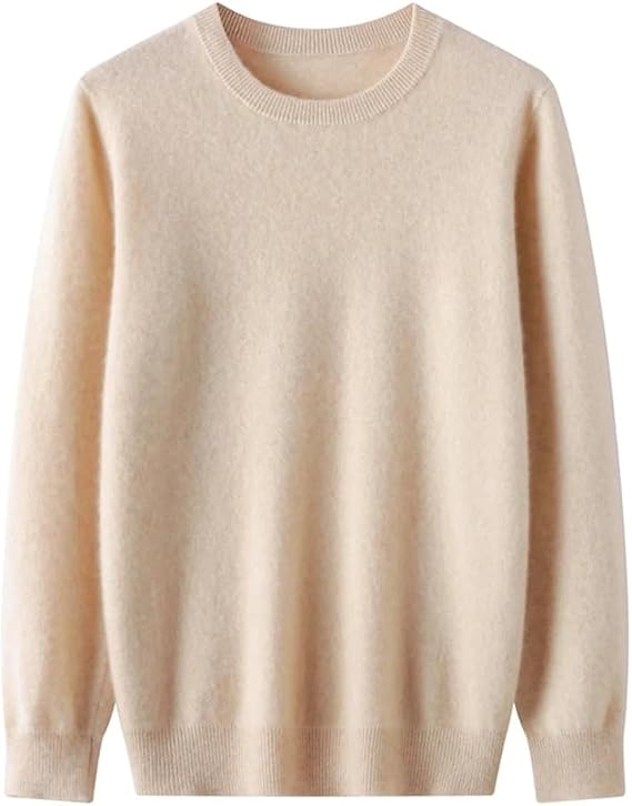Autumn and Winter Men's Sweater Wool Round Neck Pullover Top Lightweight