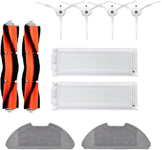Replacement Parts Accessories Kit for Xiaomi Mi Mop 2 Pro/Mop 2 Lite/MJST1S Robot Vacuum,Main Side Brush Filter Mop Pad Cleaning Tool Spare Parts for Home Floor Cleaning (Set 2)