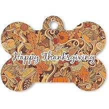 YouCustomizeIt Personalized Thanksgiving Bone Shaped Dog ID Tag - Small