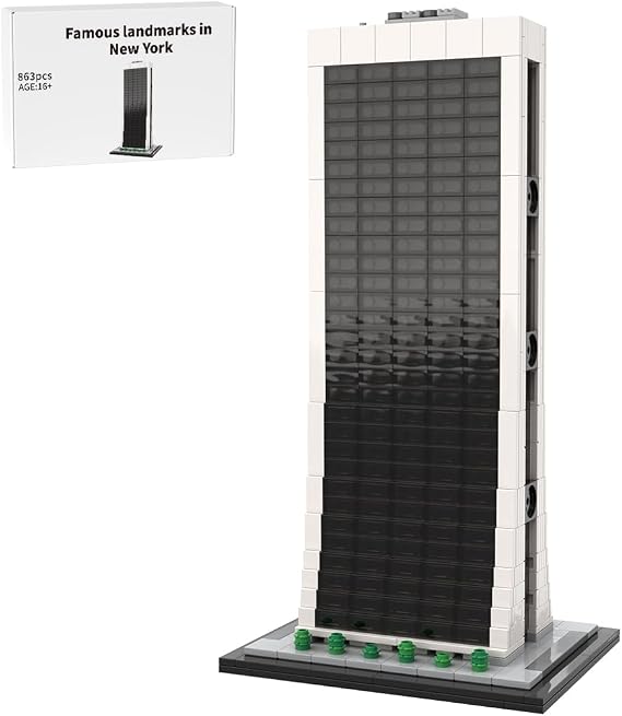 MOC-174824 1/800 Scale Famous New York City Landmark Building Blocks Set Iconic Skyline Model, Detailed Architectural Design, 863 Pieces