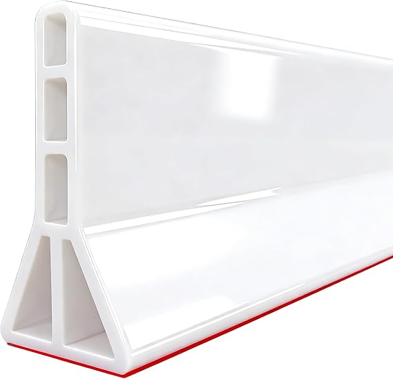3.5" High Collapsible Shower Threshold Water Dam 39"Shower Water Splash Guard Shower Threshold Barrier Water Stopper To Keep Water In Shower Dry And Wet Bathroom