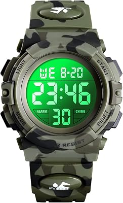 Dayllon Kids Digital Watch Boys Outdoor Sports 50M Waterproof Girls Watches Alarm Clock 1224 H Stopwatch Calendar for Ages 3-15 Boy Girl Wristwatch Kids Gift
