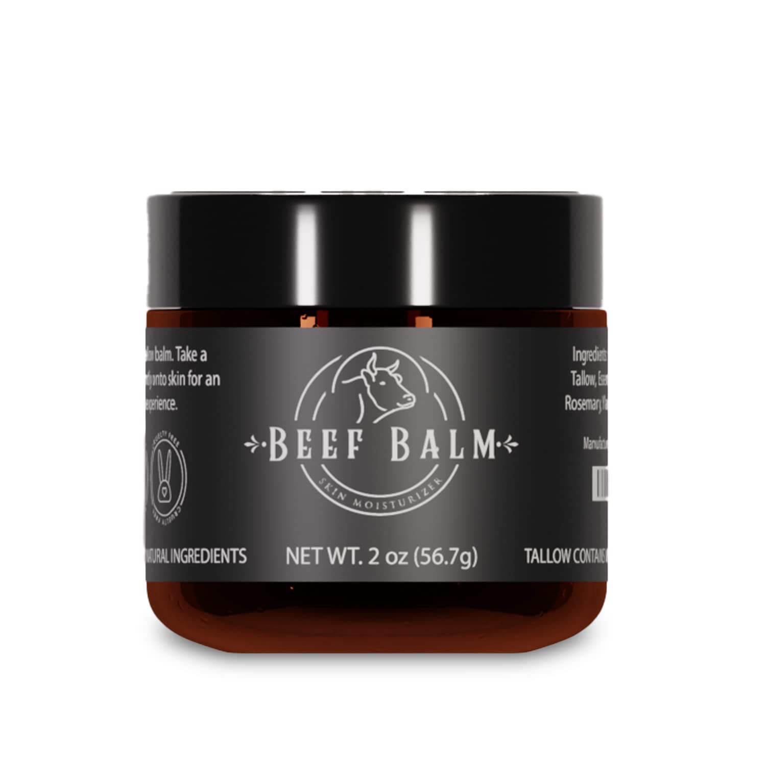 Beef Tallow Balm - Beef Tallow For Skin Care, Tallow Moisturizer, Face Cream, Lotion & Cream Essential Oils, Grass-Fed Tallow