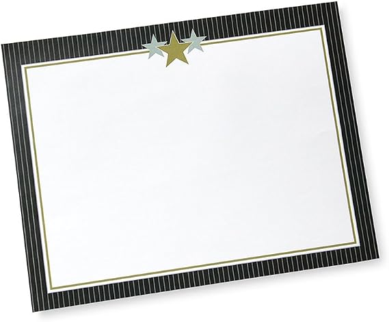 Gold & Silver Stars Foil Certificate Paper