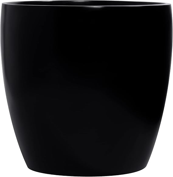 Napa Round Cylinder Fiberglass Planter, Black