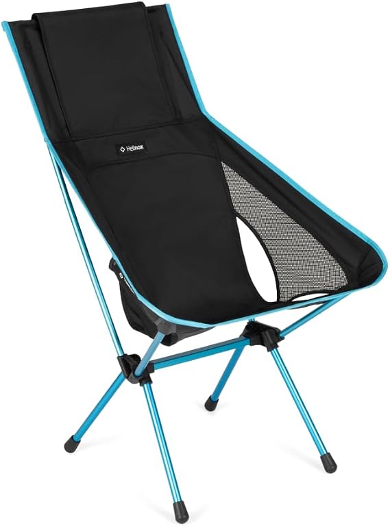 Helinox Sunset Chair (re), Packable Outdoor Furniture, Summer Vacation Holiday Seat, Foldable, Lightweight High-Back Comfort, Sustainable Eco-Friendly Materials Weighing 3.66 lbs(1.6 kg), Black