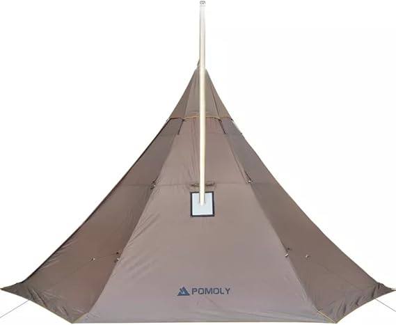 POMOLY Tipi Tent Camping Hot Tent, HEX Wood Stove Teepee with Half Inner Tents for 1-2P Hiking, Backpacking