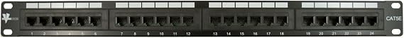 Vertical Cable Cat5e 24 Port 19" Horizontal Rackmount 1U Patch Panel