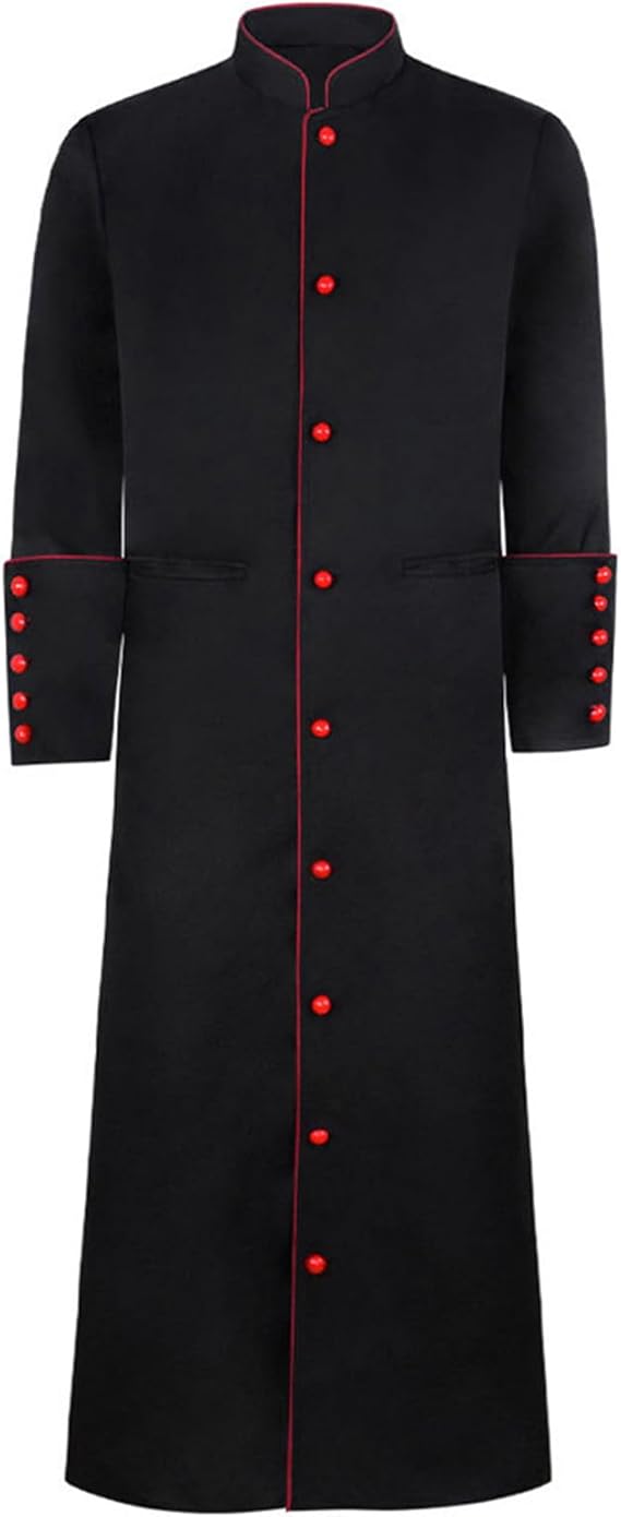Men's Cassock Robe Priest Robes Minister Outfit Clergy Christian Costume