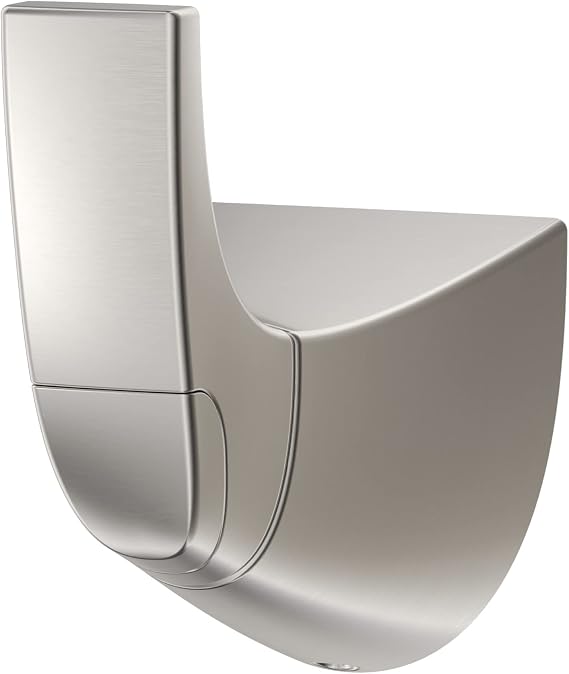 Pfister Karci Bathroom Towel Hook Robe Hook Coat Hook, Wall-Mounted, Screw-In, Spot Defense Brushed Nickel Finish, BRHKA0GS
