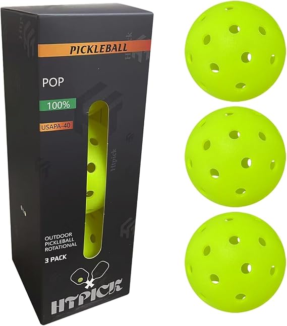 Pickleball Balls | Crack-Resistant | 40 Holes Outdoor & Indoor Pickle Balls | High Bounce, Perfectly Balanced Pickle Ball for Tournament Play