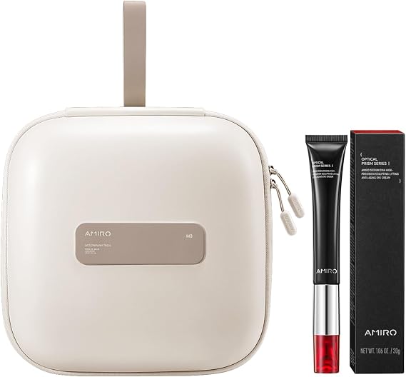 AMIRO Travel Makeup Bag with LED Mirror M3+PDRN Red Light Therapy Eye Cream