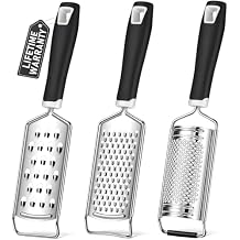 Cheese Grater, Sopito 3 Packs Stainless Steel Lemon Zester Grater with Silicone Handle for Cheese, Chocolate, Spices, and More