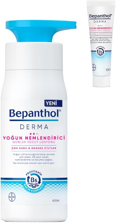 Bepanthol Derma Yoğun Nemlendirici 400 ml Losyon & 10 adet Yoğun Nemlendirici Losyon 10 ml