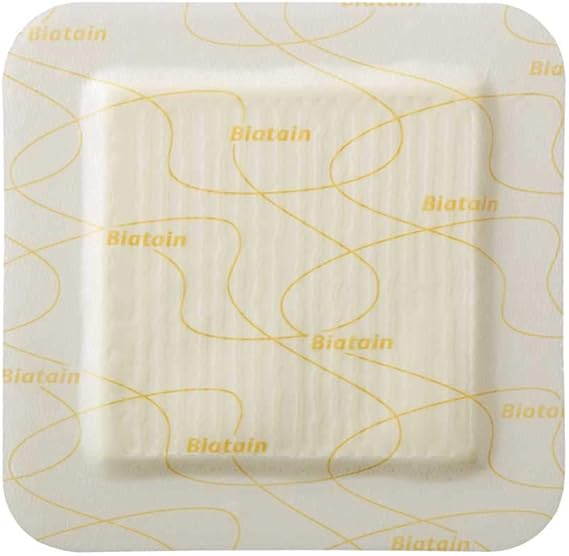 Biatain Silicone Foam Wound Dressing, Sterile, Superior Absorption, 6 x 6 Inch 33437 (1 Each)