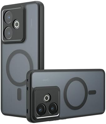 Compatible with Realme GT 7 5G Case Cover,Compatible with MagSafe,Compatible with Realme GT7 5G RMX6688 Built-in Magnetic Anti-Shock Cell Phone Case Black