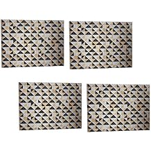 Set of 4 Threshold Placemats Silver/Gold (Metallic Geo)
