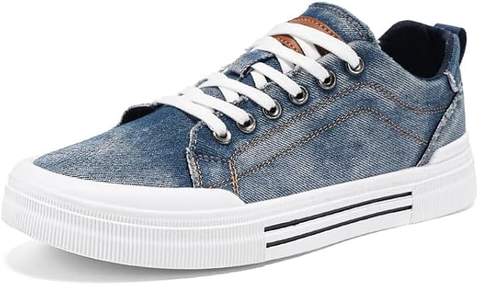 Men's Breathable Canvas Sneakers, Casual Low Top, Skateboarding Shoe Fashion Sports Leisure Canvas Lace-up Shoes, Breathable Soft Soled Sports Shoes for All-Season