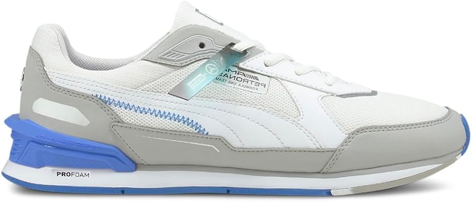 PUMA Mens Mercedes Amg Petronas F1 X Low Racer Lace Up Sneakers Shoes Casual - Grey, White - Size 11.5 M