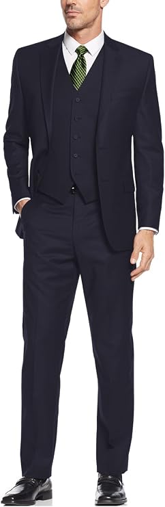 Salvatore Exte Men's Vested Three Piece Suit Blazer Jacket Dress Vest Plus Pant