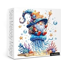 Funny Gnome Puzzles for Adults 1000 Pieces, Wonderful Ocean Jellyfish Art Jigsaw Puzzles, Fantasy Aesthetic Impossible Hard Difficult Challenging Puzzle