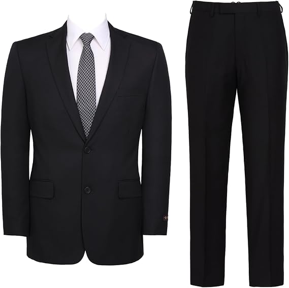 Men's 2 Piece Suit Classic Fit 2 Button Lightweight Blazer & Pants for Business & Daily Wear