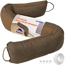 Holikme Weighted Door Draft Stopper, Heavy Duty Under Door Draft Blocker Bottom Door Seal Noise and Air, Brown