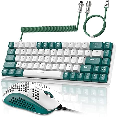 ZIYOU LANG T8 60% Mechanical Keyboard Mouse Set, Blue Axis, Wired Gaming Keyboard Mouse, RGB Backlight Included, Numeric Keyless, Full Keys, Anti-collision, TKL, Home Work, Mini 73 Keys, Coil Cable, Usb-C, Japanese Instruction Manual, Compact, Type-C Wired Connection, Laser Engraved, Fingerprint Resistant, Ergonomic Design, Anti-Slip Pad