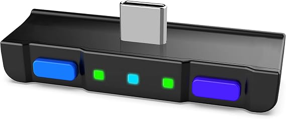 Bluetooth 5.0 Audio Transmitter Adapter with USB C APTX Low Latency for Nintendo Switch Compatible with AirPods PS5 Bose Sony BT Headphones The Legend of Zelda Theme Azure Blue & Ultra Violet