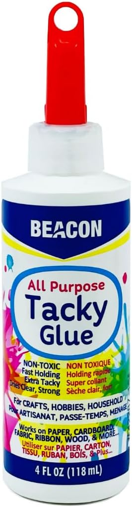 BEACON Premium Tacky Glue - Supreme Adhesion, Fast Grabbing and Easy Clean-Up, 4-Ounce