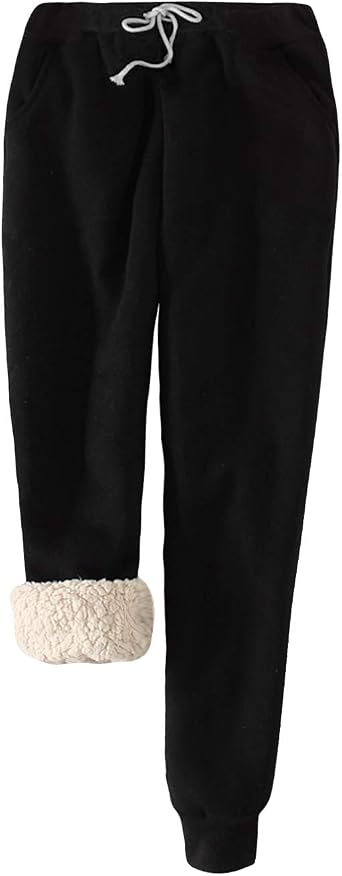 Snoly Women's Winter Fleece Sweatpants Running Active Thermal Sherpa Lined Jogger Pants with Candy Colors