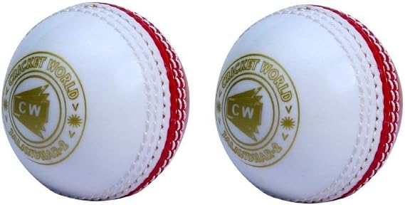 CW Spin White Red Cricket Balls Boys Junior School Cricket Balls Pack of 2