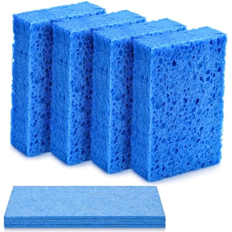 Mcyye 4PCS Compressed Kitchen Sponges for Household Use, Zero Scratch Scrub Dish Sponge Kitchen, Dual Sided Multipurpose Cleaning Sponges for Dishes, Kitchenware, Dishwashing Brushes, Save Space