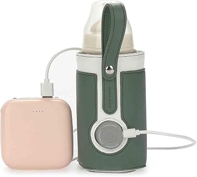Keenso Baby Bottle Keep Warm Cover,3 TemperaturePortable Baby Bottle Warmer with USB Power, for Home and on The 5