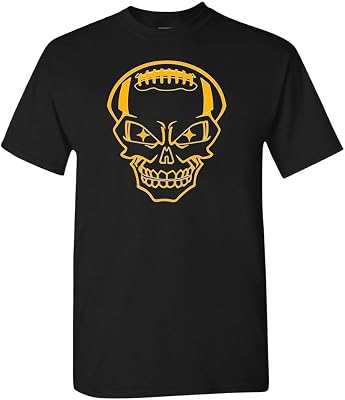 Xtreme Apparrel Pittsburgh Steel Skull Mens T-Shirt for Football Fans