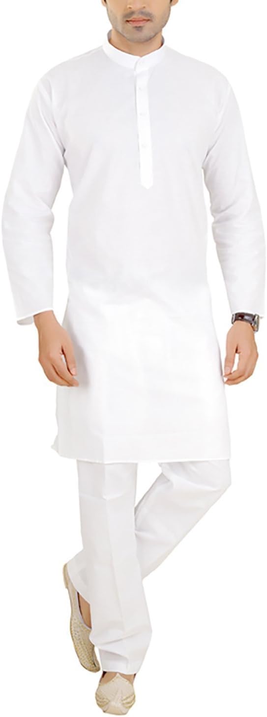 Royal Kurta Men's Cotton Kurta Pyjama Set (ROYAL_169_White_X-Large)