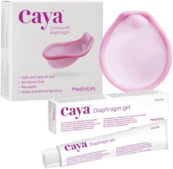 CAYA Contoured Diaphragm & 60g Tube of CAYA Diaphragm Gel