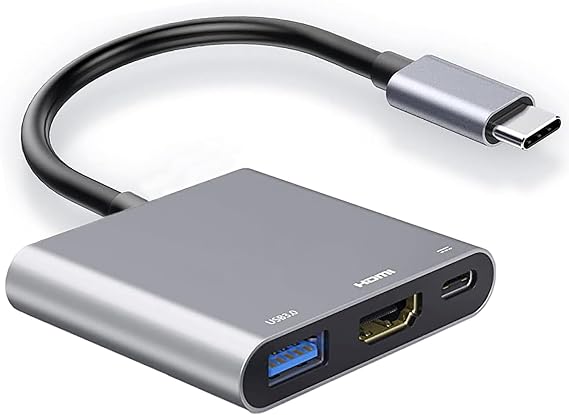 USB C Digital AV Multiport Adapter with HDMI 4K 60Hz Output & USB 3.0 Port & USB-C Fasting Charging Port for Apple MacBook Pro/Air 2016-2025, iPad Pro iMac