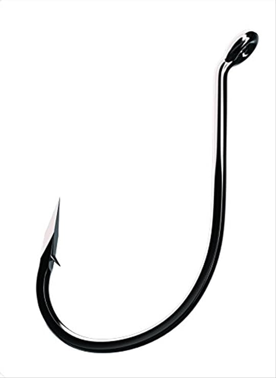 EAGLE CLAW Lazer Trokar Drop Shot Hook, Plat Black, Size: 1, 7 Pack
