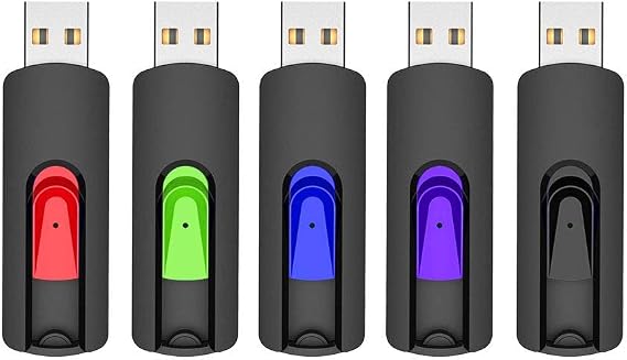 Pendrive 64GB Vansuny Memorias USB 2.0 [5 Unidades Colores] | 5 Pack Pen Drive 64 GB, USB retráctil, Memory Stick Flash Drive