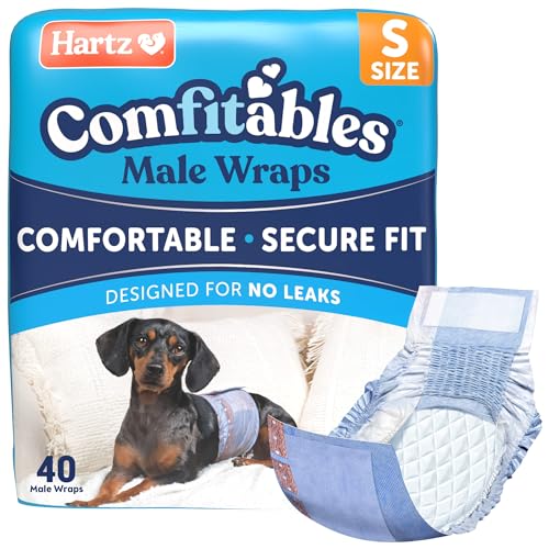 Hartz Comfitables Disposable Male Dog Wraps with Stretchy Waistband, Small 40Count