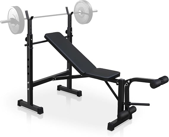 Olympic Weight Bench - Bench Press Set with Squat Rack and Bench for Home Gym Full-Body Workout