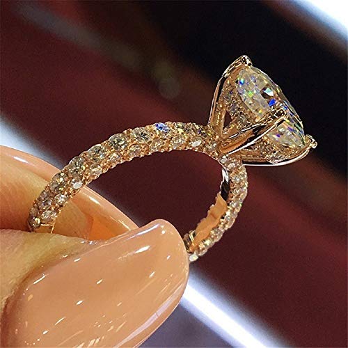 ChenFeng Rose gold ring Grown Halo Engagement Ring For Women Ideal Engagement Ring 8