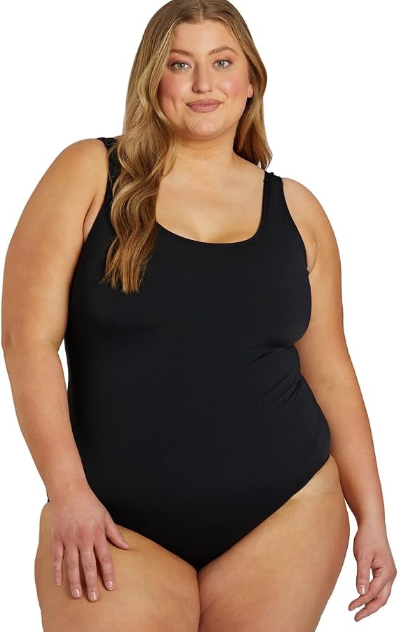 Sporti HydroLast Women's Plus Size Moderate Sweetheart One-Piece Swimsuit | Chlorine Resistant, Scoop Back, Full Coverage, Removable Cup, Fully Lined, Shape Retention, Water Aerobics, Bathing Suit
