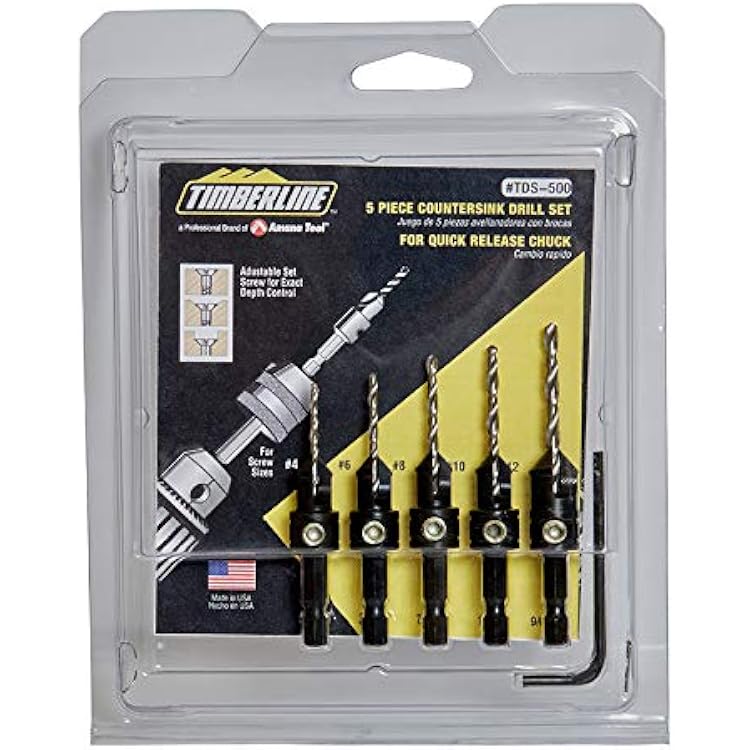 Timberline - 5Piece Countersink Drill Set TDS-500