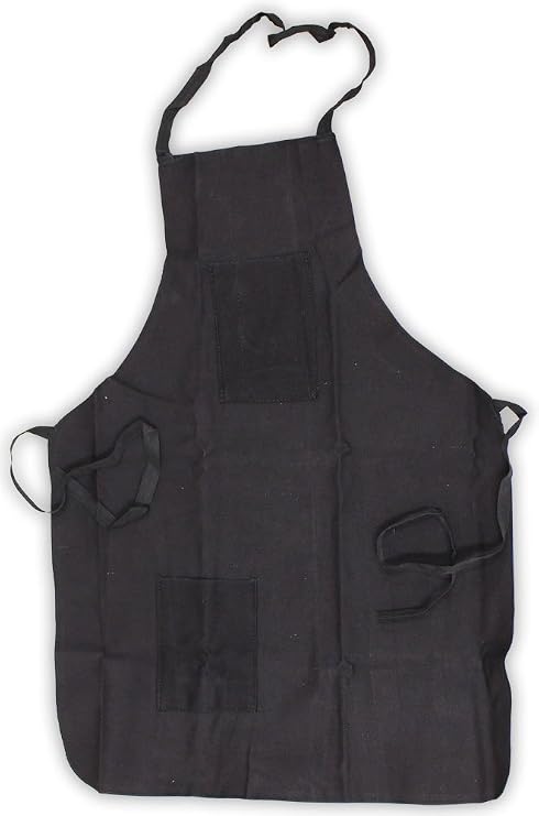 DAB Bib Style Black Denim Apron | 25" (63.5 cm) W 34" (86.4 cm) L | Extra Durable | One-Size-Fits-All | Ideal for Shop Workers, Chefs, Artists