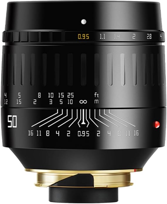 TTArtisan 50mm F0.95 APSH Full Frame Manual Focus Lens Large Aperture Aluminum Lens for M-Mount Cameras Compatible with M240 M3 M6 M7 M8 M9 M9p M10 (Black)