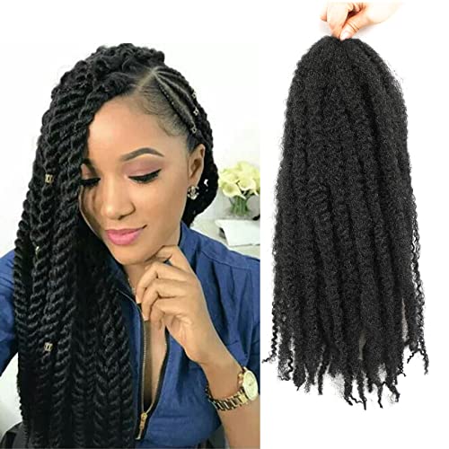 Marley Hair For Twists 24 Inch Afro Kinky Marley Braiding Hair Cuban Twist Hair Jamaican Twist Braid Hair Marley Twist Hair 3 pack Marley Braid Crochet Hair 124-3 Packs, 1#