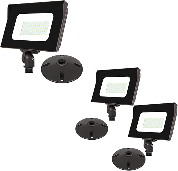 LED Flood Lights Outdoor, 40W LED Flood Light with Knuckle, 4400LM IP65 LED Security Light with Dusk to Dawn Photocell, 5000K Portable Outdoor Floodlights for Yard, Garden, Playground