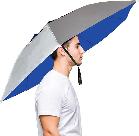 Hands Free & Funny Umbrella Hat, Hands Free UV Protection,Beach Party Large Fishing Hats,Folding Sun Rain Cap Adjustable Size Fits Kids, Men & Women for Fishing, Gardening and Golf